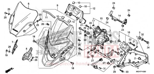 PANNEAU SUPERIEUR VFR1200XF de 2015